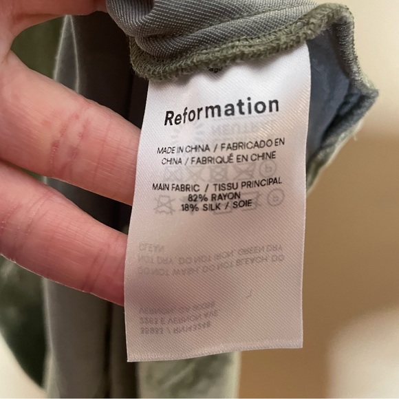 Reformation Salamanca Velvet Midi Dress in Artichoke worn once - Picture 10 of 14